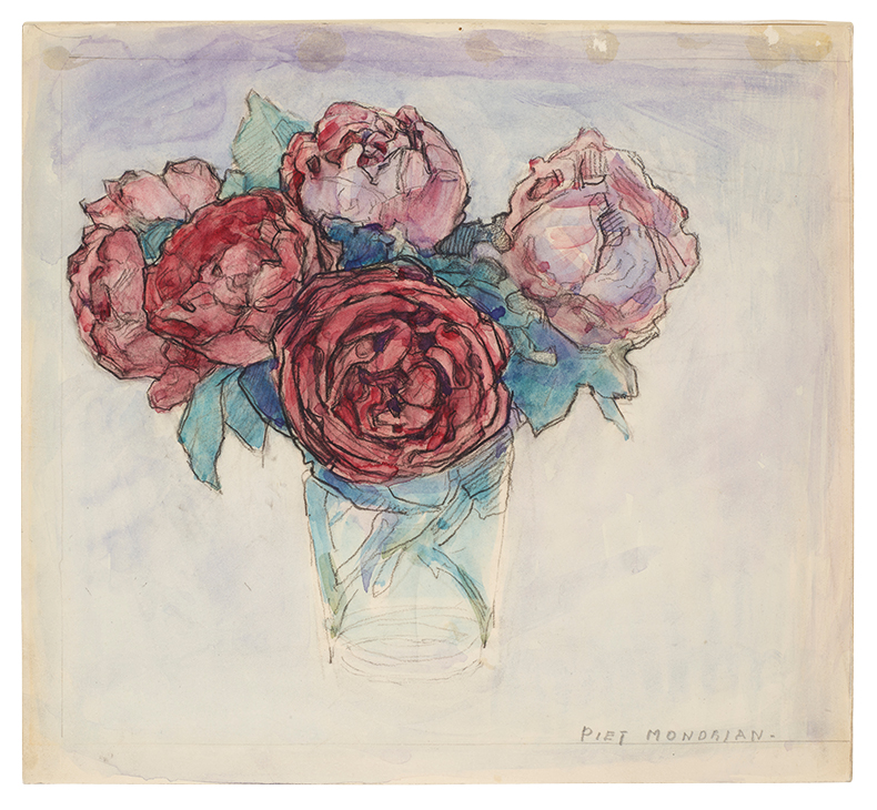 Roses in a Vase painting by Piet Mondrian