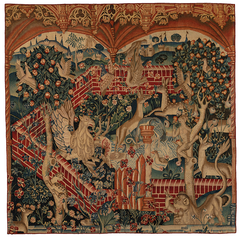 Enclosed Garden with Animals tapestry