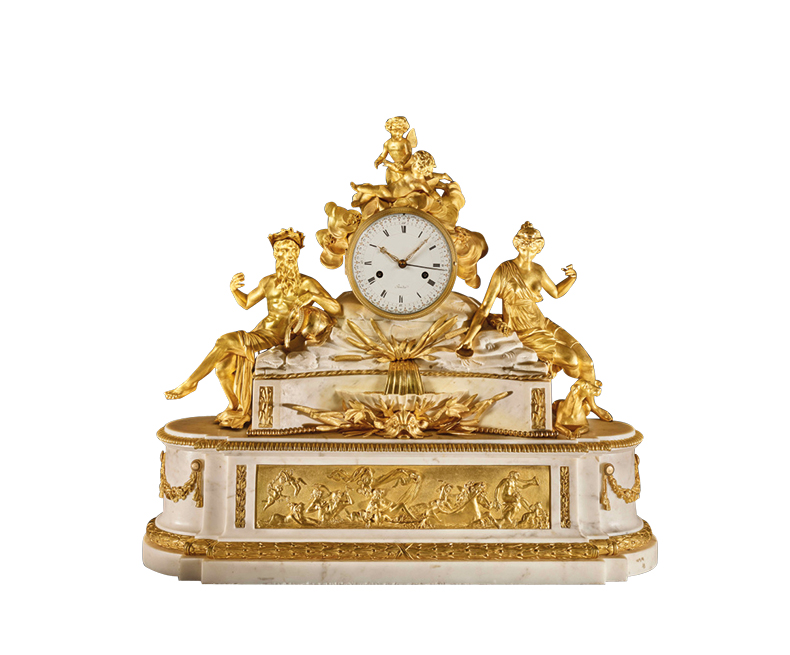 Clock representing Neptune and Diana