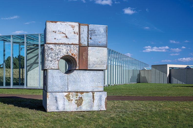 A photograph of Sean Scully's unititled Zinc Tank sculpture