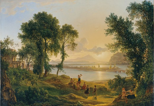 Sunset over the Campi Flegrei looking towards the Islands Prócida and Ischia (1819), Joseph Rebell. © Belvedere, Vienna