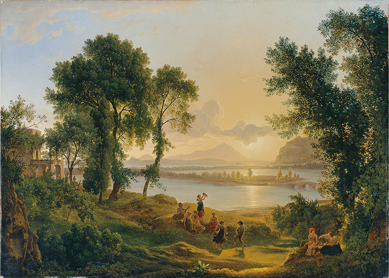 Sunset over the Campi Flegrei looking towards the Islands Prócida and Ischia (1819), Joseph Rebell. © Belvedere, Vienna
