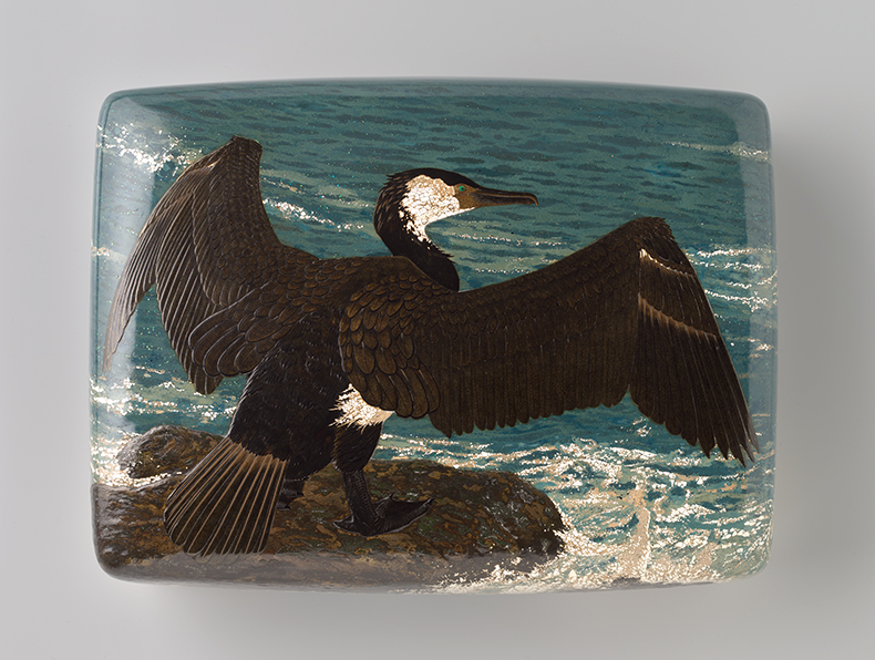 Accessory box with sea cormorant design (1938), Rokkaku Daijō. Rijksmuseum, Amsterdam