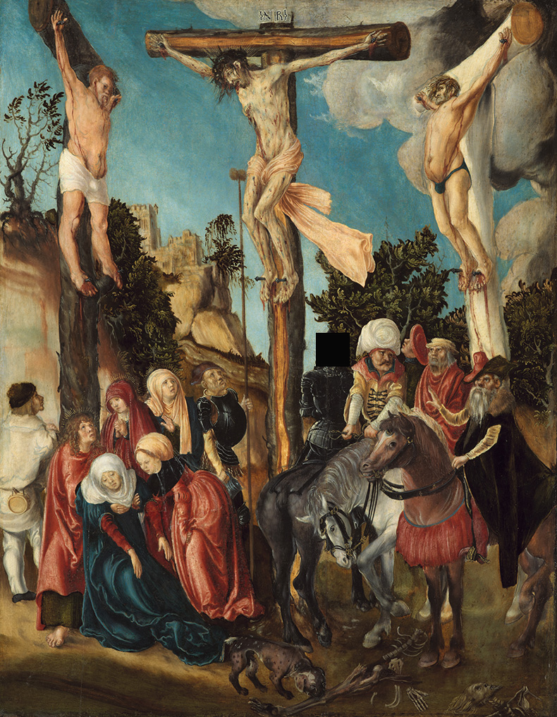 The Crucifixion of Christ ('Schotten Crucifixion') (c. 1500), Lucas Cranach the Elder. Kunsthistorisches Museum Vienna;