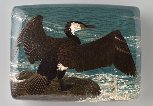 Accessory box with sea cormorant design (1938), Rokkaku Daijō. Rijksmuseum, Amsterdam