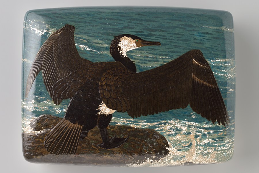 Accessory box with sea cormorant design (1938), Rokkaku Daijō. Rijksmuseum, Amsterdam