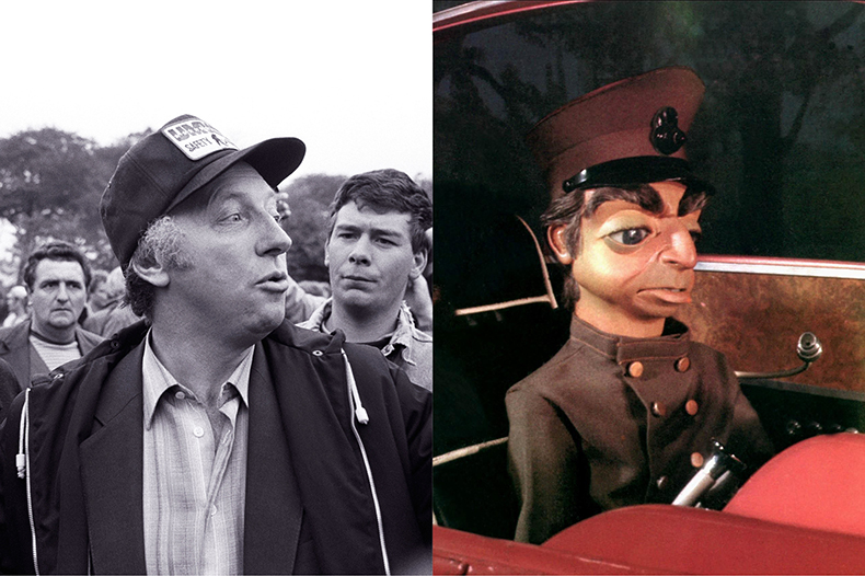 Arthur Scargill, president of the National Union of Mineworkers (NUM), in 1984 (left); Aloysius ‘Nosey’ Parker from Thunderbirds (right).