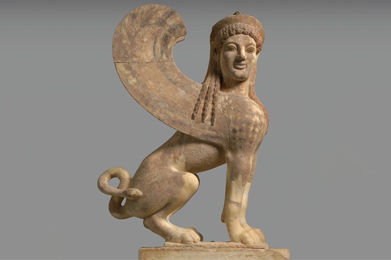 Archaic period marble Sphinx (c. 530 B.C). The Metropolitan Museum of Art