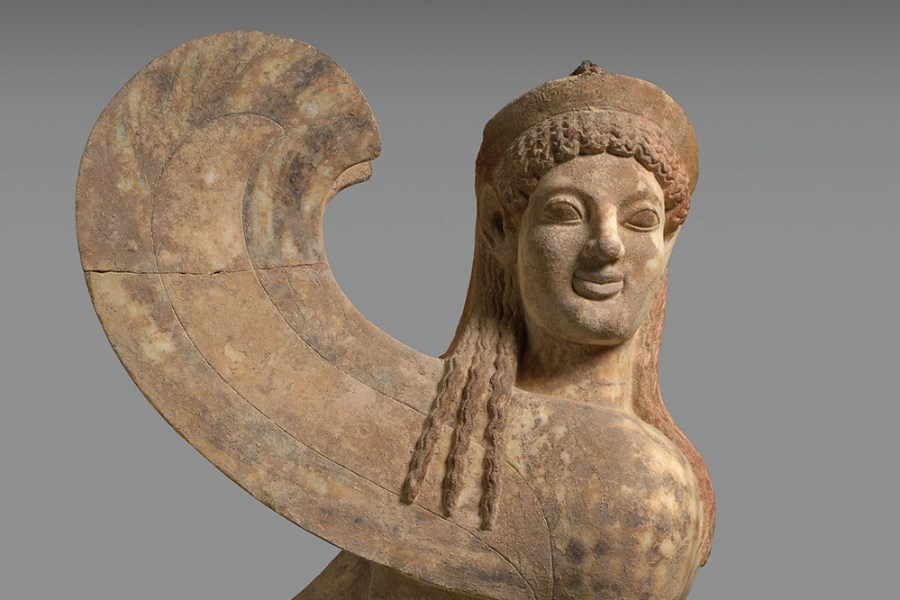 Archaic period marble Sphinx (c. 530 B.C). The Metropolitan Museum of Art