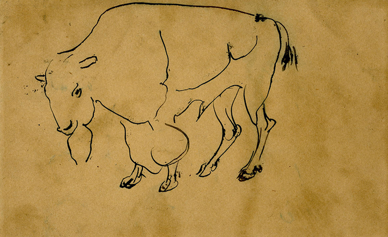 Drawing of a bison (1891–1915), Henri Gaudier-Brzeska. British Museum, London.