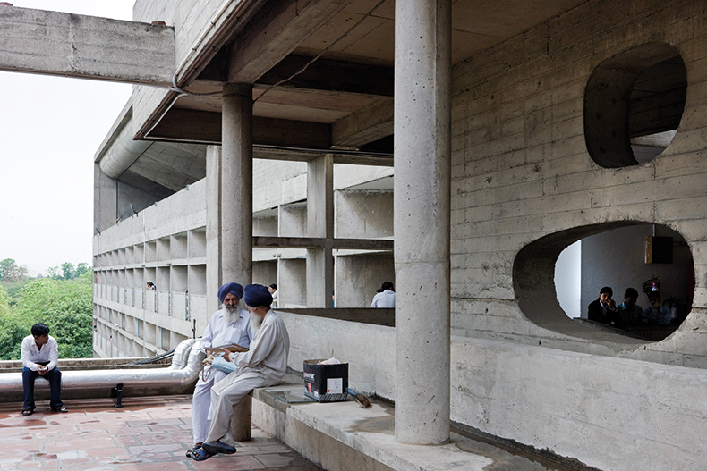 View of the Palace of Assembly, Chandigarh, designed by Le Corbusier and photographed by Iwan Baan for his publication Brasília – Chandigarh: Living with Modernism (Lars Müller, 2010).