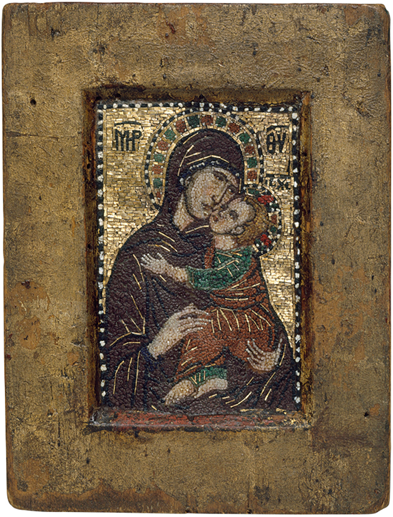 Portable icon with the Virgin Eleousa (early 1300s), anonymous artist. Metropolitan Museum of Art, New York
