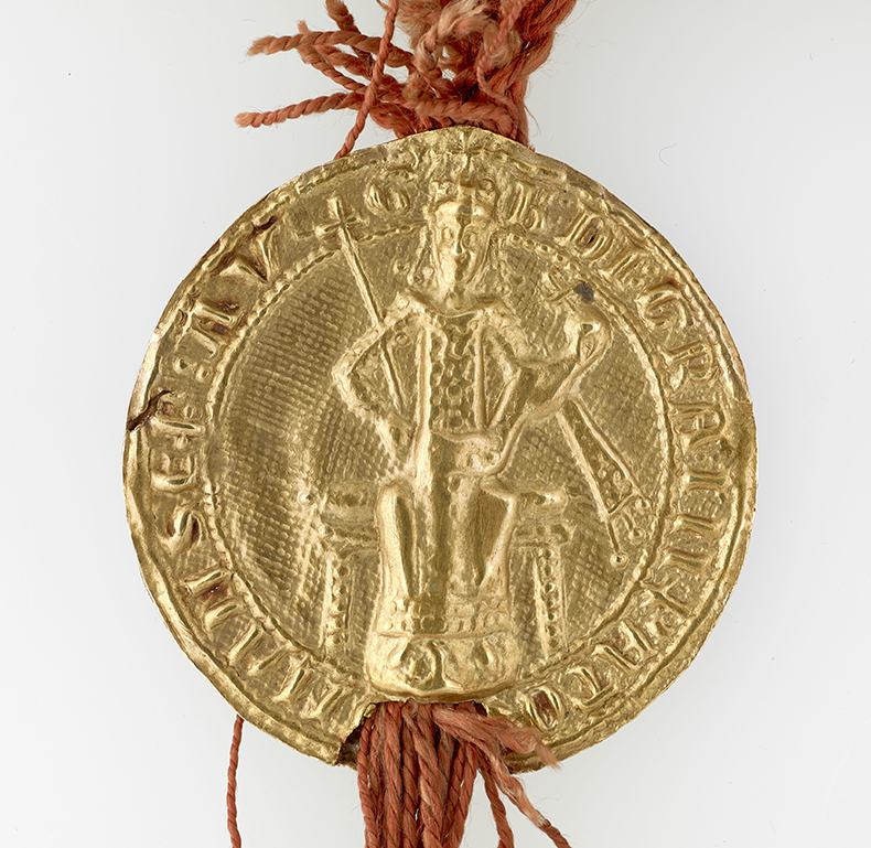 Gold seal of Emperor Baldwin II (1269), Netherlands. British Library, London.