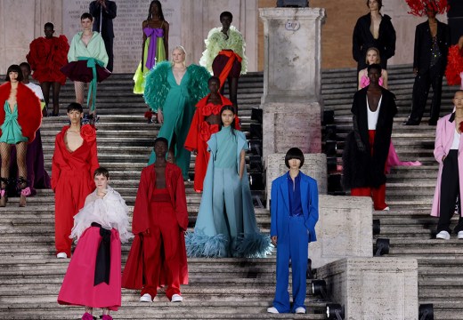 Valentino haute couture fall/winter 22/23 fashion show on 8 July, 2022 on the Spanish Steps in Rome. Photo: Franco Origlia/Getty Images