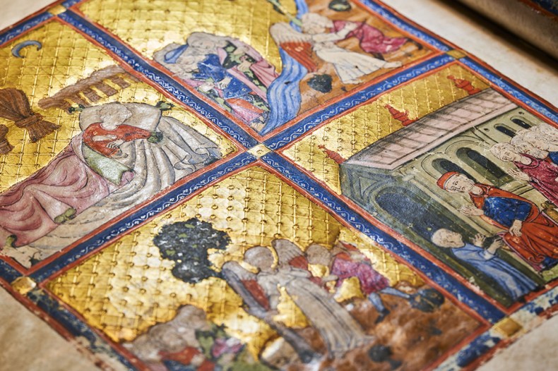 Detail from the Golden Haggadah (c. 1320), northern Spain. British Library, London. Photo: © British Library Board, London