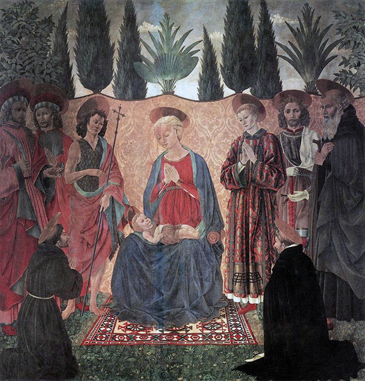 Madonna and Child with Saints (c. 1454), Alessio Baldovinetti. Gallerie degli Uffizi, Florence