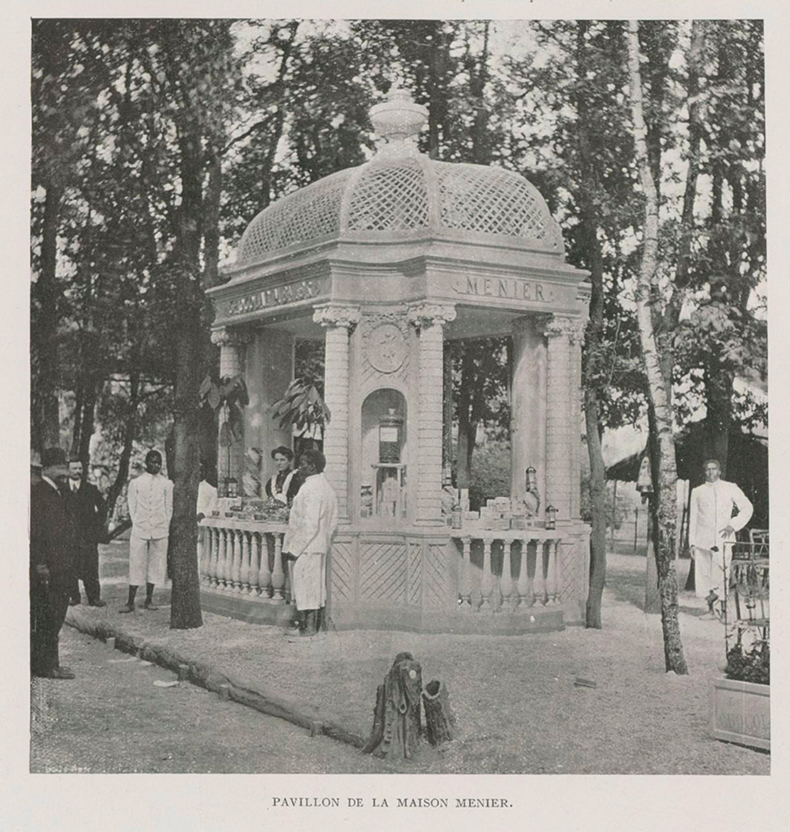 The Menier chocolate company’s pavilion at the Colonial Exhibition of 1907 in Paris.