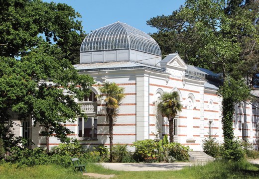 The pavilion of Indochina in the Garden of Tropical Agronomy René Dumont in Paris