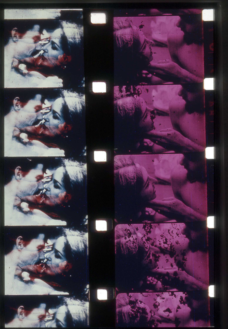 Two film strips from Fuses (1964–67), Carolee Schneemann.