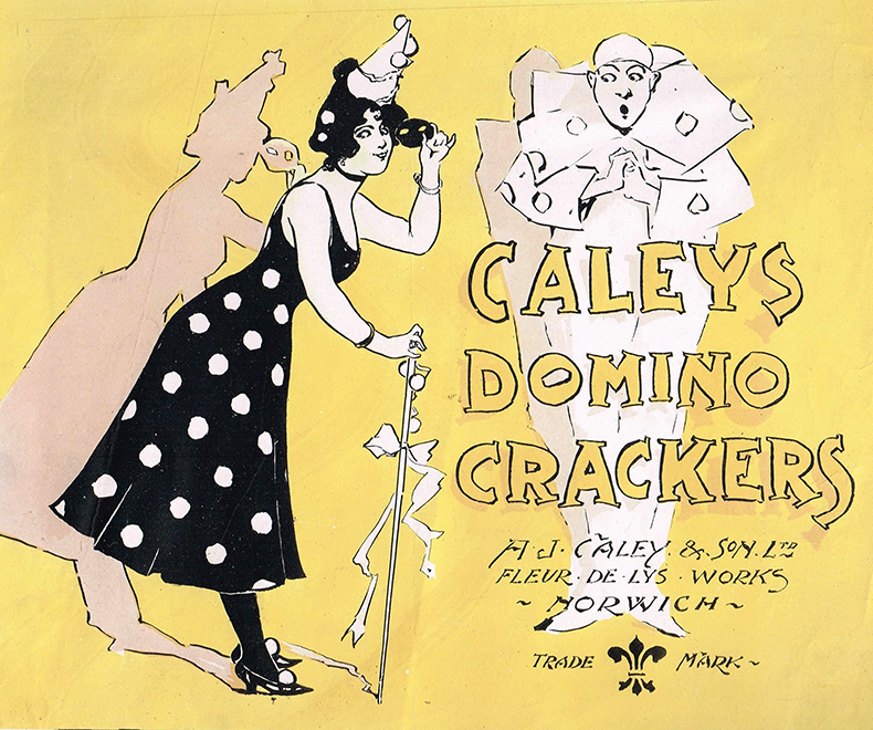 Design for Caley's Domino Crackers (1890s), Alfred Munnings. 