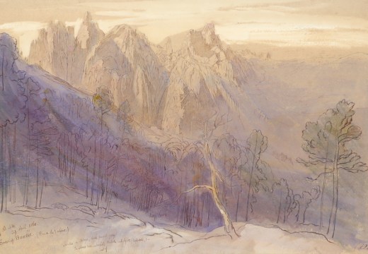 The Forest of Bavella, Corsica, 7:10 am, 29 April 1868 (1868), Edward Lear. Photo: Woolley and Wallis Salerooms Ltd.
