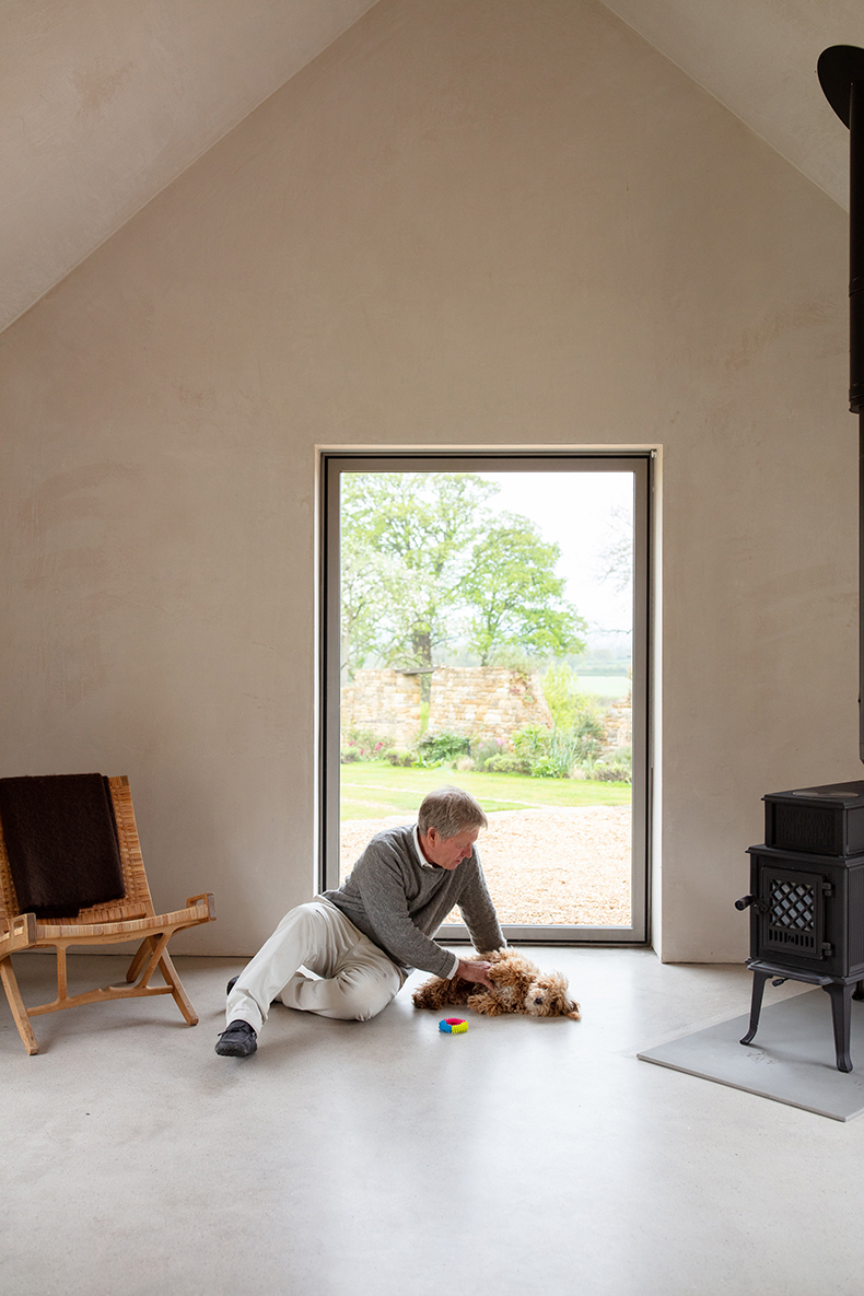 John Pawson and his pooch Lochie. Courtesy Dylan Thomas