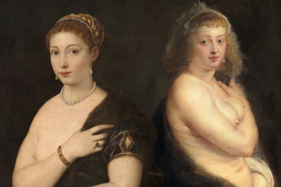 Details of Titian's ‘Girl with a Fur’ (left; c. 1535) and Peter Paul Rubens’ ‘Helena Fourment in a Fur Coat' (right; 1636–38). Photo: © KHM-Museumsverband