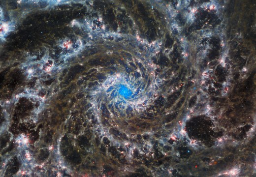The heart of M74, otherwise known as the Phantom Galaxy, recorded by the James Webb Telescope.
