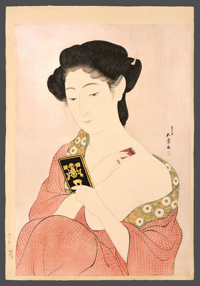 Woman Applying Powder (1918), Goyo. Ronin Gallery, New York