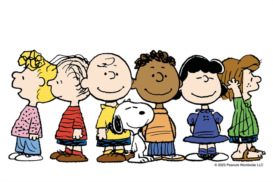 The Peanuts gang, created by Charles M. Schulz.