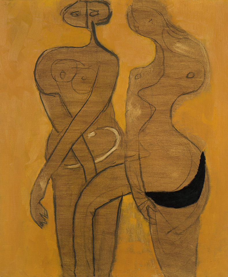 Two Figures (1971), Roger Hilton.