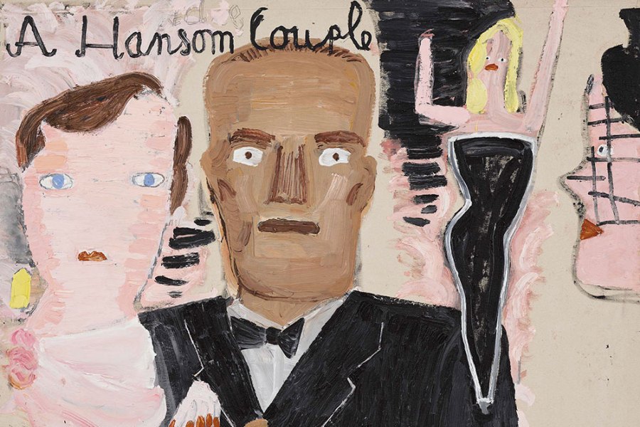 A Handsome Couple (detail;2022), Rose Wylie.