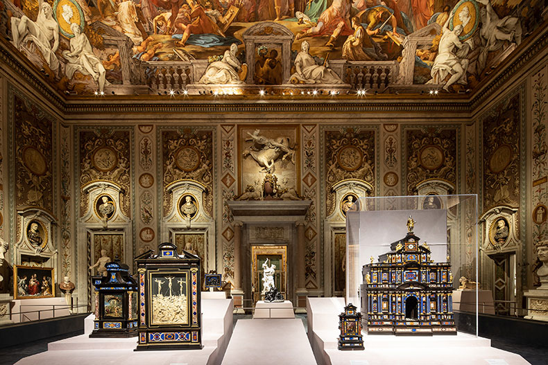 Installation view of ‘Timeless Wonder’ at the Galleria Borghese in Rome.