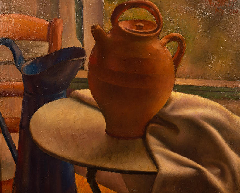 Still Life with Earthenware Vessel and Blue Ewer (1922), Mark Gertler. Chorley’s Auctioneers (est. £6,000–£8,000)