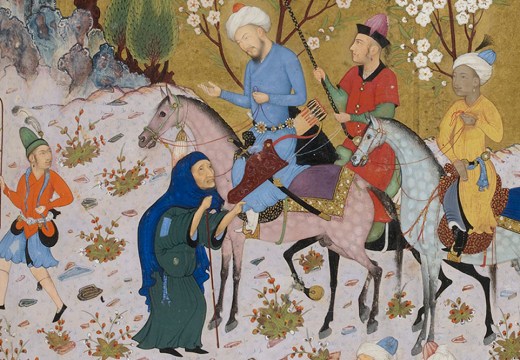 Sanjar and the Old Woman (detail), from the Makhzan al-asrâr. Photo: © BnF