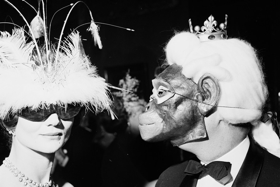 Winter Ball, Hotel Coulanges, Paris, 30 December 1958. André Ostier, Vicomtesse de Robes and Pierre Celeyron.