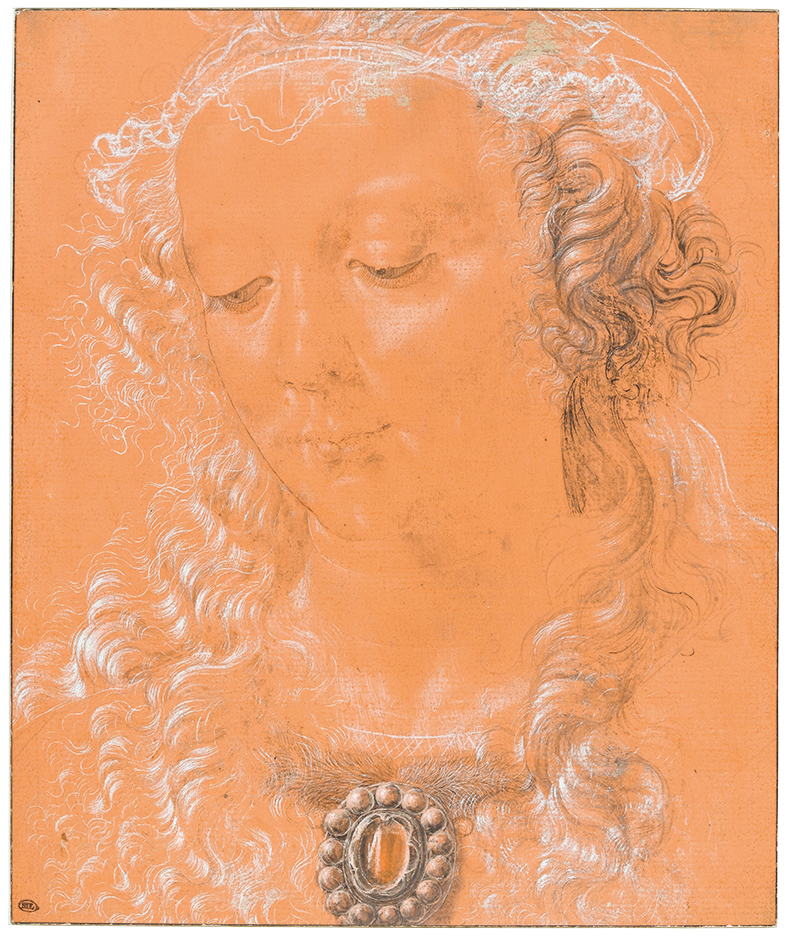 Head of a Woman Looking Down by Andrea del Verrochio