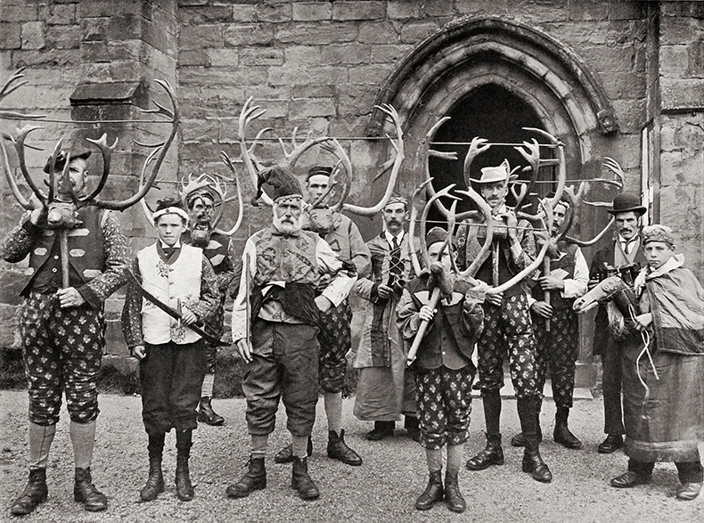 Players in the Abbots Bromley Horn Dance, photographed by John Benjamin Stone in c. 1900