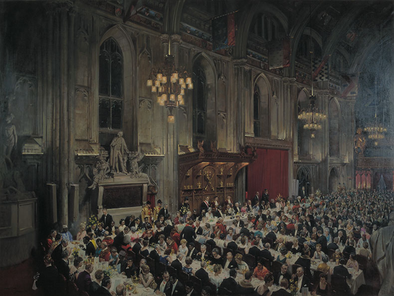 painting of the Commonwealth Prime Ministers' Banquet in 1969
