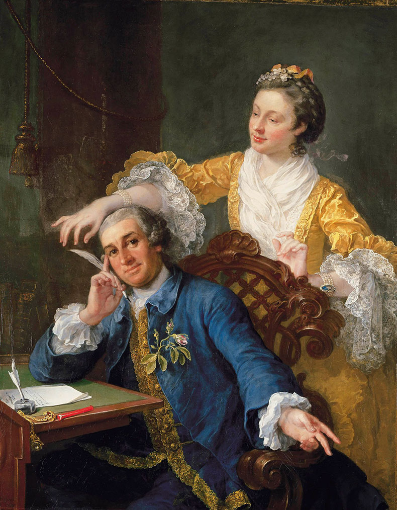 David Garrick with his wife Eva-Maria (detail; c. 1757–64), William Hogarth.
