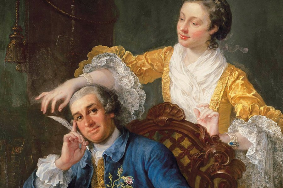 David Garrick with his wife Eva-Maria. (detail; c. 1757–64), William Hogarth.