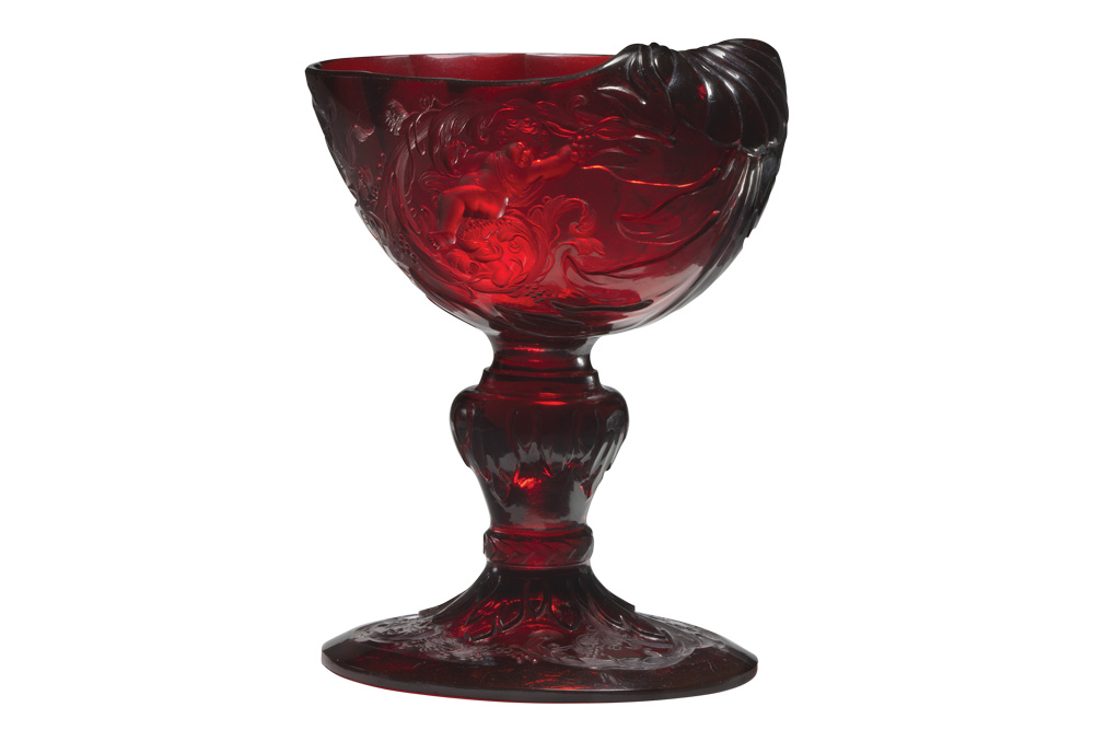 Red Stemmed Glass Goblet - ApolloBox