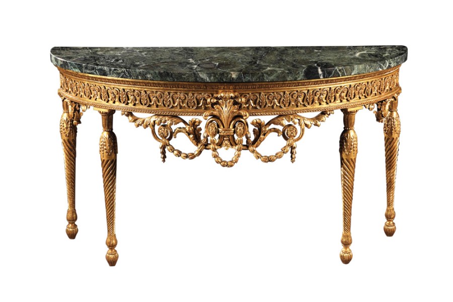 giltwood and marble table