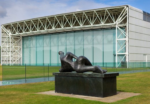 Henry Moore sculpture displayed on a lawn