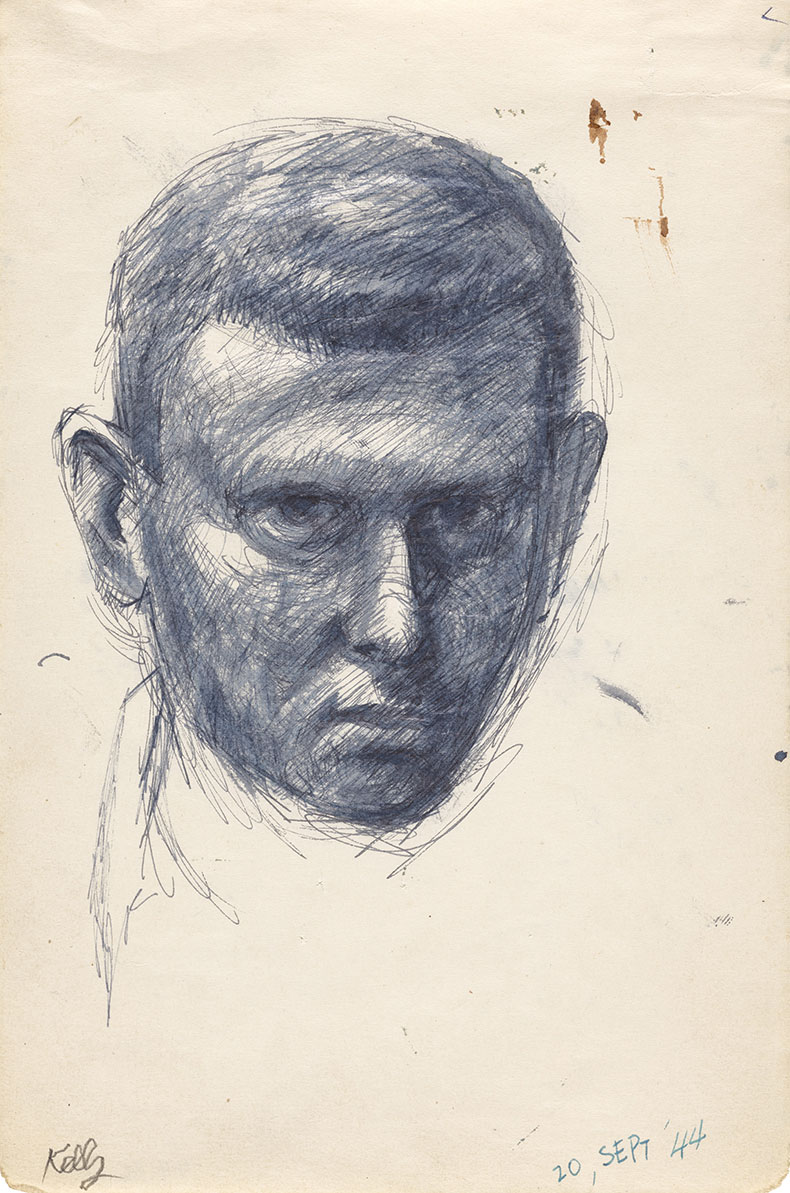 Self-Portrait (detail; 1944), Ellsworth Kelly. © Ellsworth Kelly Foundation