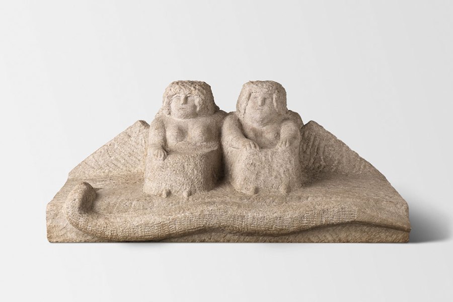 Ancient Egyptian Couple (c. 1940), William Edmondson. Courtesy the Museum of Everything, London