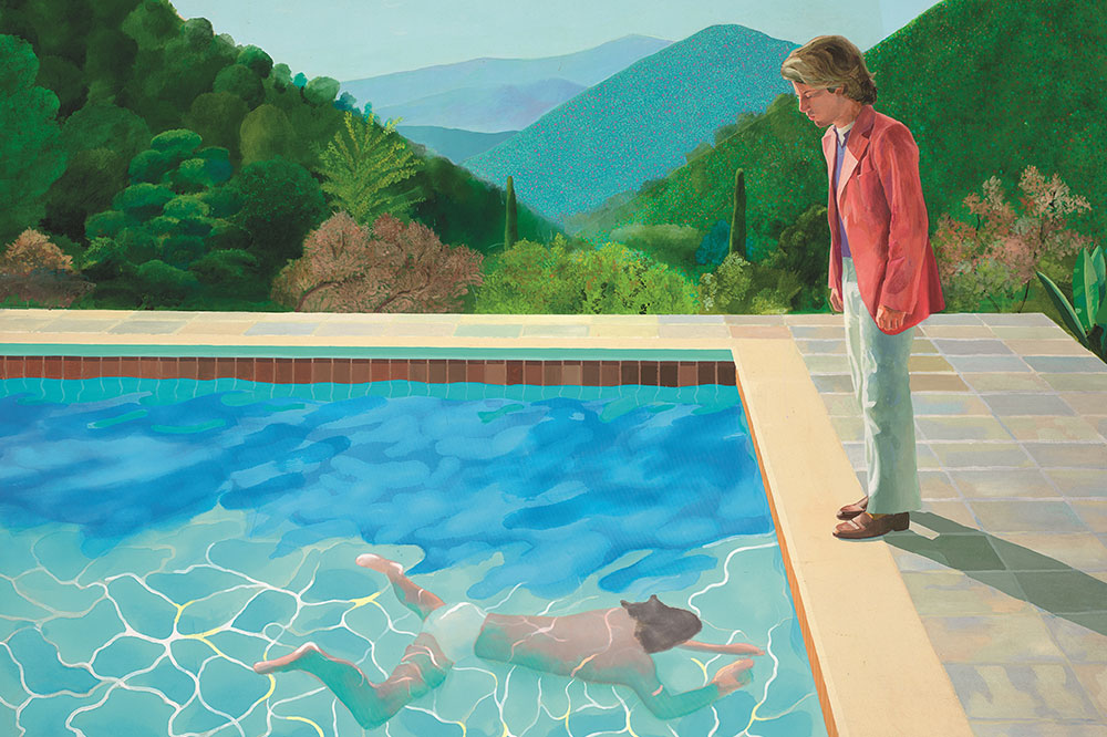 Portrait of an Artist (Pool with Two Figures) (detail; 1972), David Hockney. Image: © David Hockney; photo: Art Gallery of New South Wales/Jenni Carter