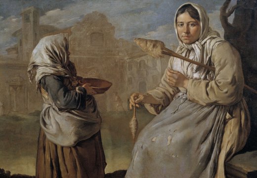 Little Beggar Girl and Woman Spinning (detail; c. 1730–34), Giacomo Ceruti. Private collection. Photo: © Fotostudio Rapuzzi, Brescia